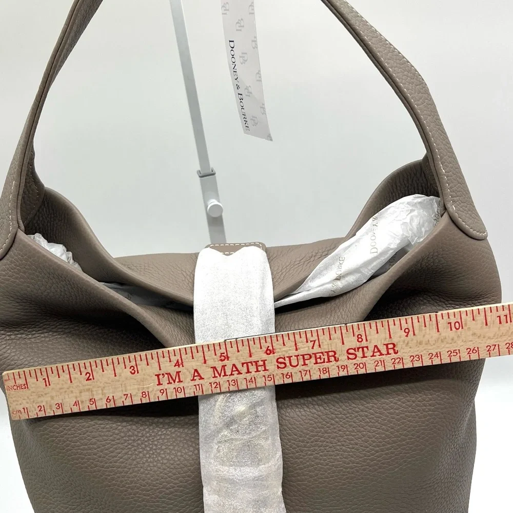 Dooney & Bourke NWT Lucca Logo Lock Hobo Taupe